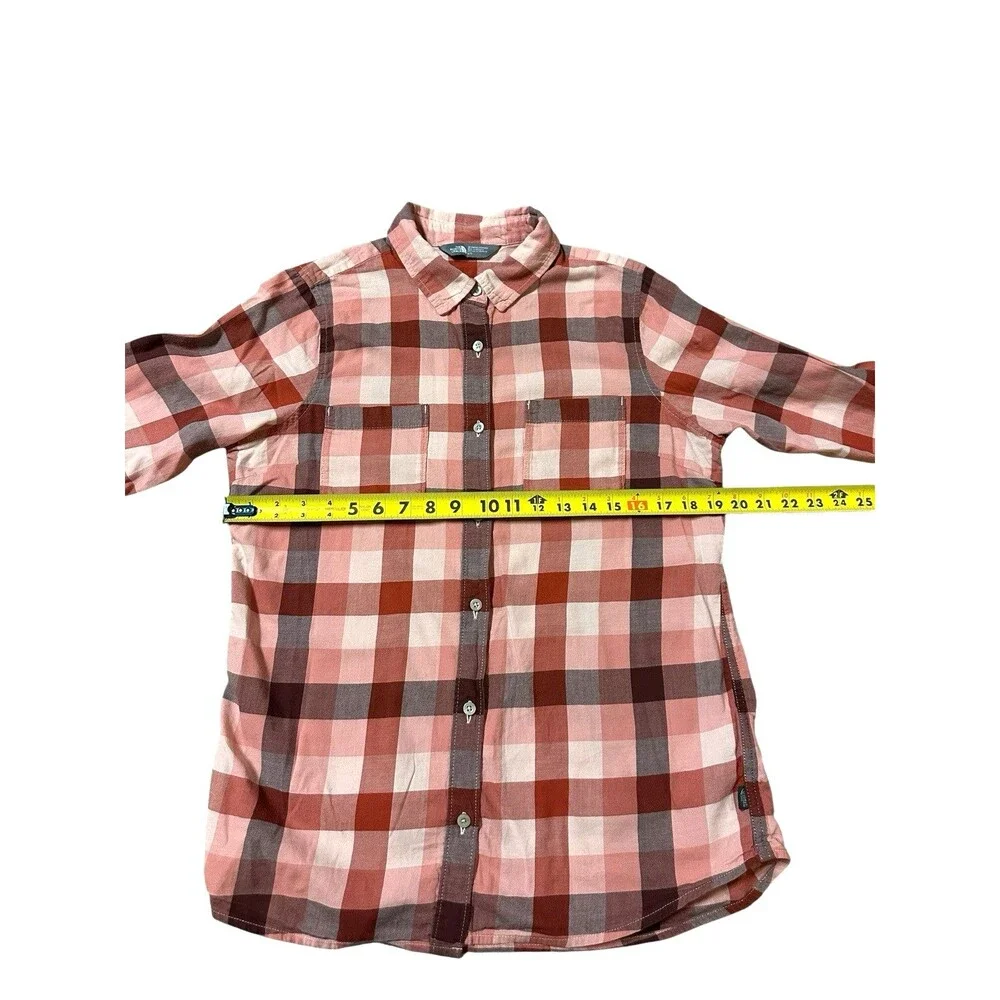 The North Face size L button down burnt orange plaid long sleeve casual cabin